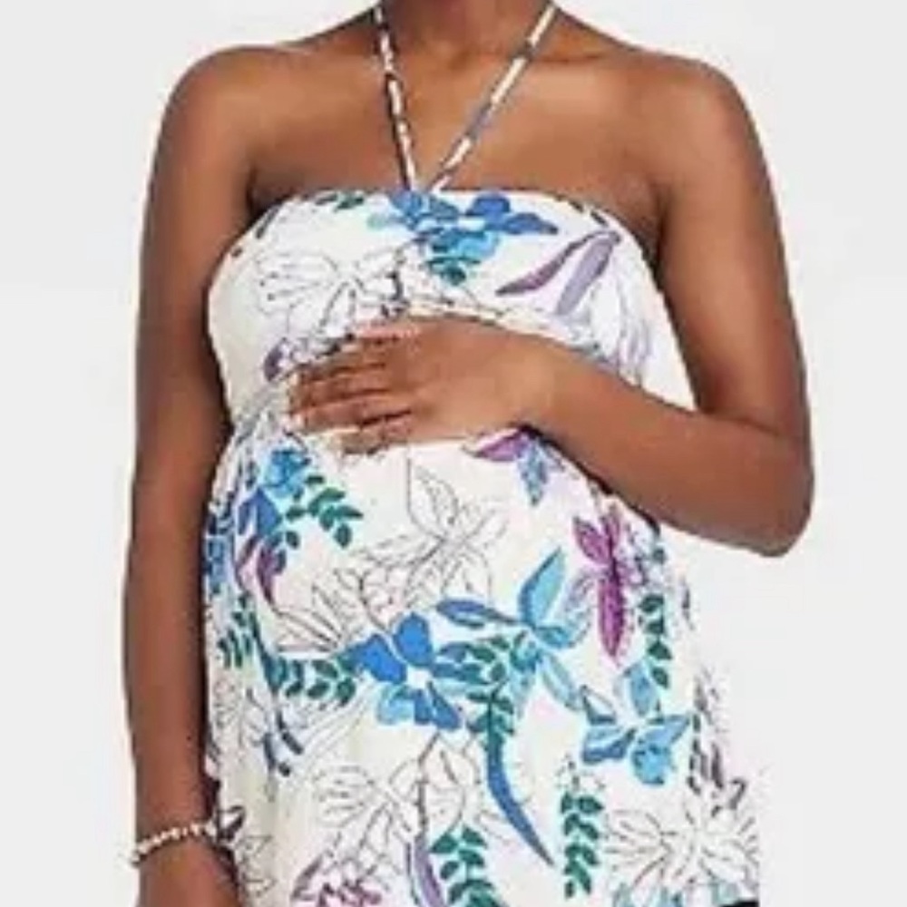 NEW (nwt) Isabel Maternity Babydoll Maternity Halter Tank Top Size M
